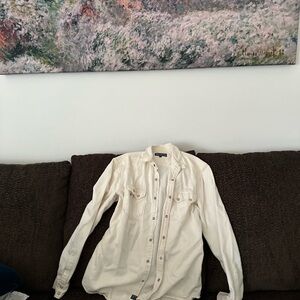 Lucky Brand Men's Off-White Casual Button Down Shirt